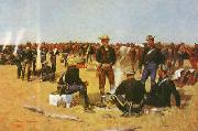 Frederick Remington A Cavalryman's Breakfast on the Plains oil painting artist